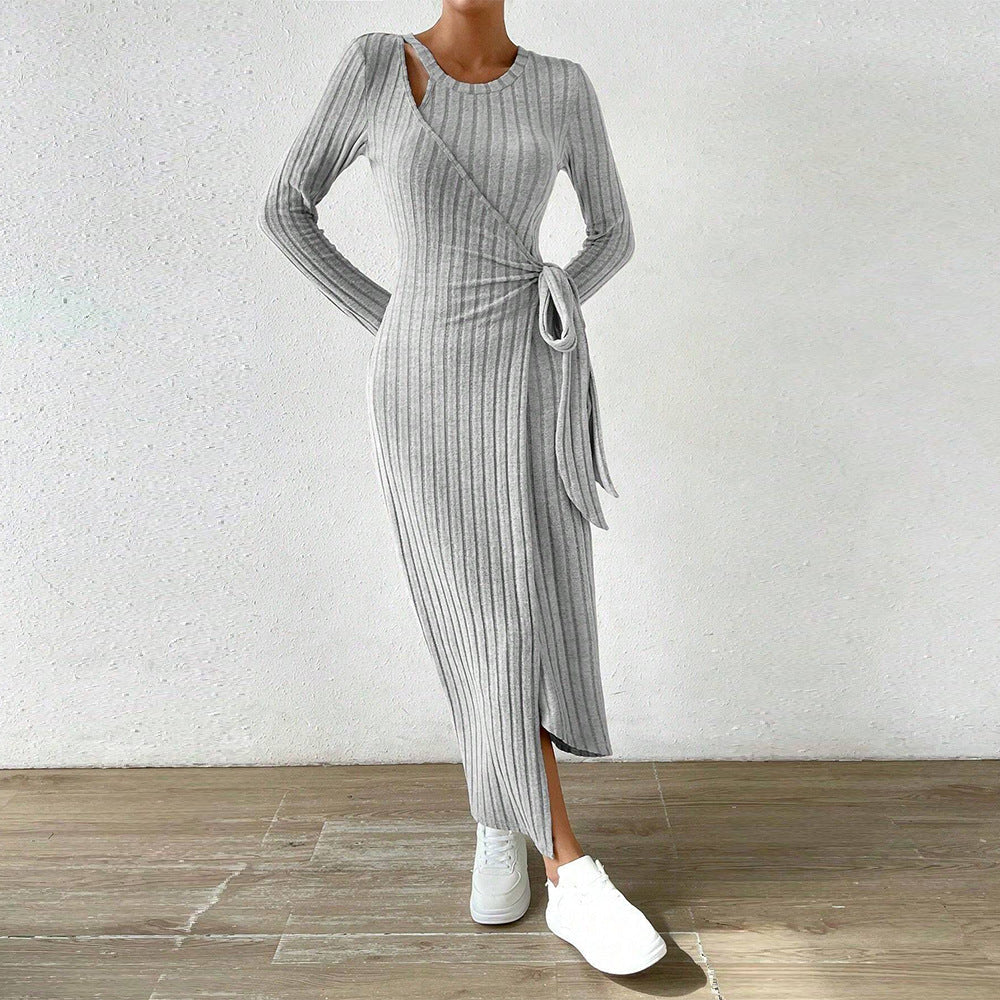 Robe longue à manches longues solide européenne et égyptienne