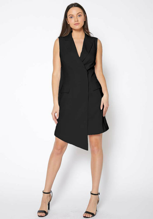 Robe-Blazer Sans Manches Asymétrique pour Femme