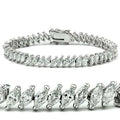 47106 - Bracelet en laiton rhodié avec CZ qualité AAA en transparent