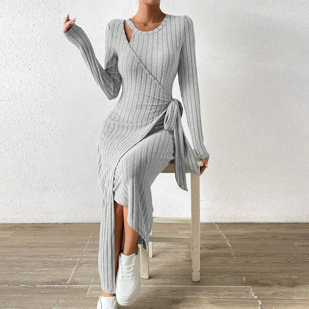 Robe longue à manches longues solide européenne et égyptienne