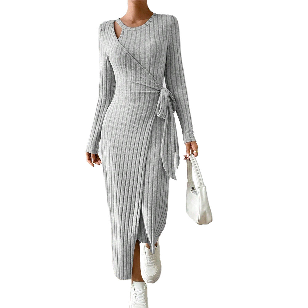 Robe longue à manches longues solide européenne et égyptienne