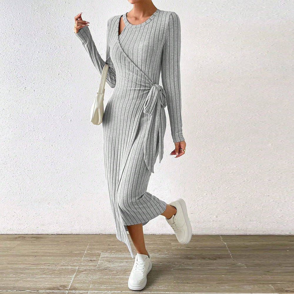Robe longue à manches longues solide européenne et égyptienne