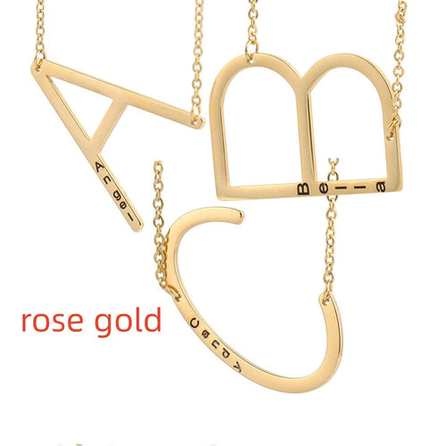 Collier européen en acier titane avec pendentif lettre anglaise 26 - Lettre