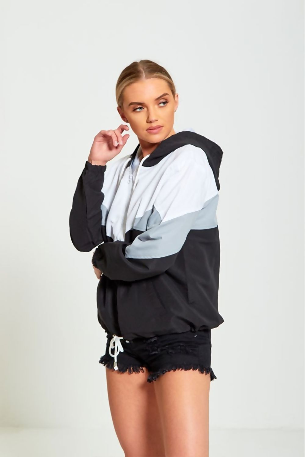 Veste cagoule bicolore pour femmes