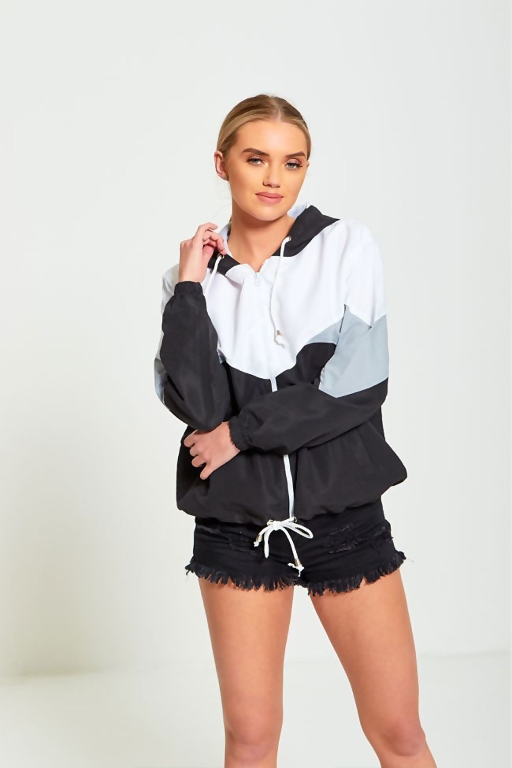 Veste cagoule bicolore pour femmes
