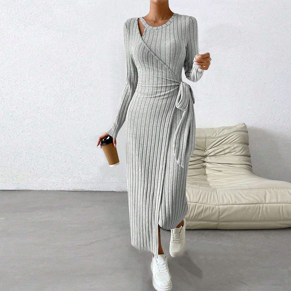 Robe longue à manches longues solide européenne et égyptienne