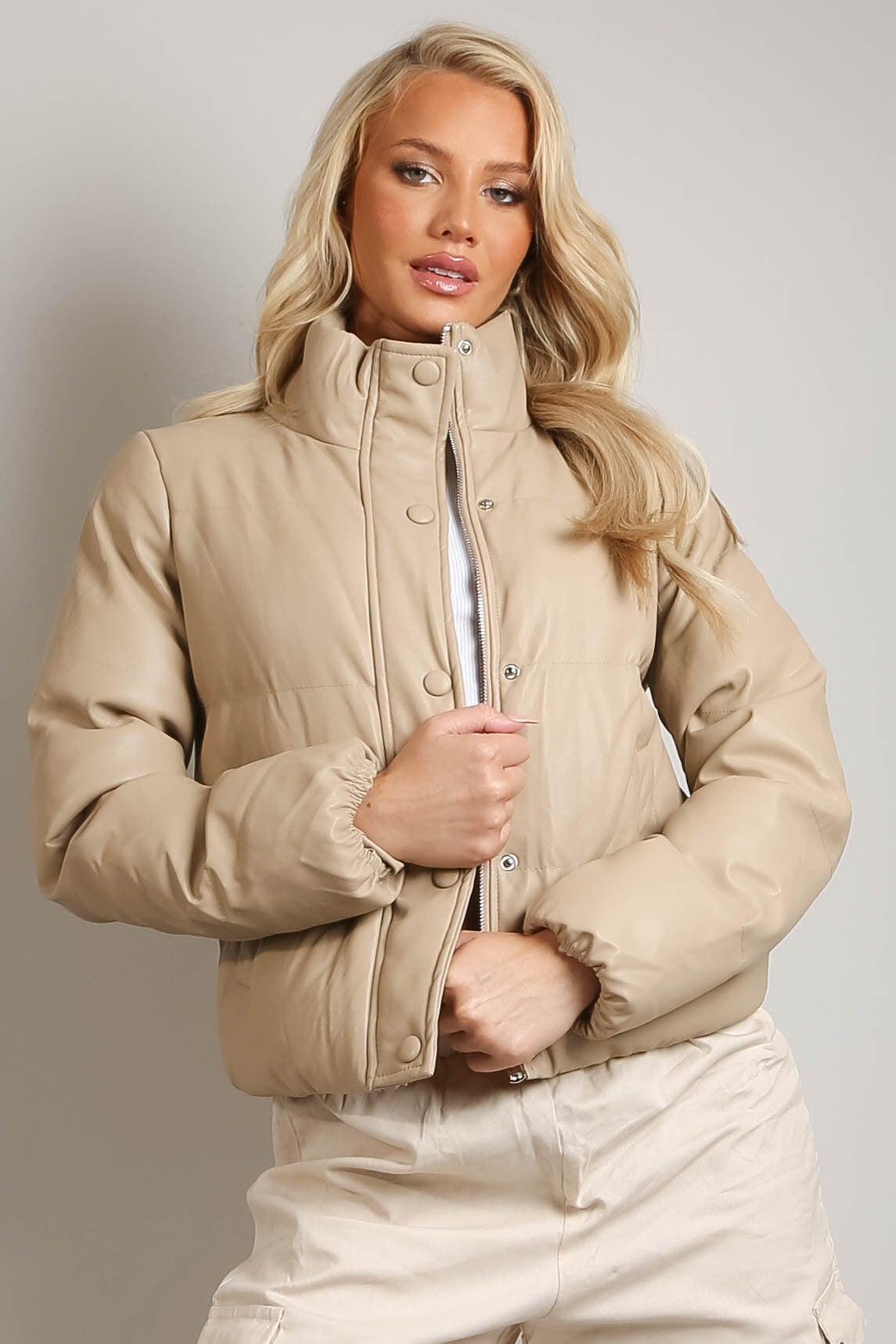 Veste matelassée boxy en PU