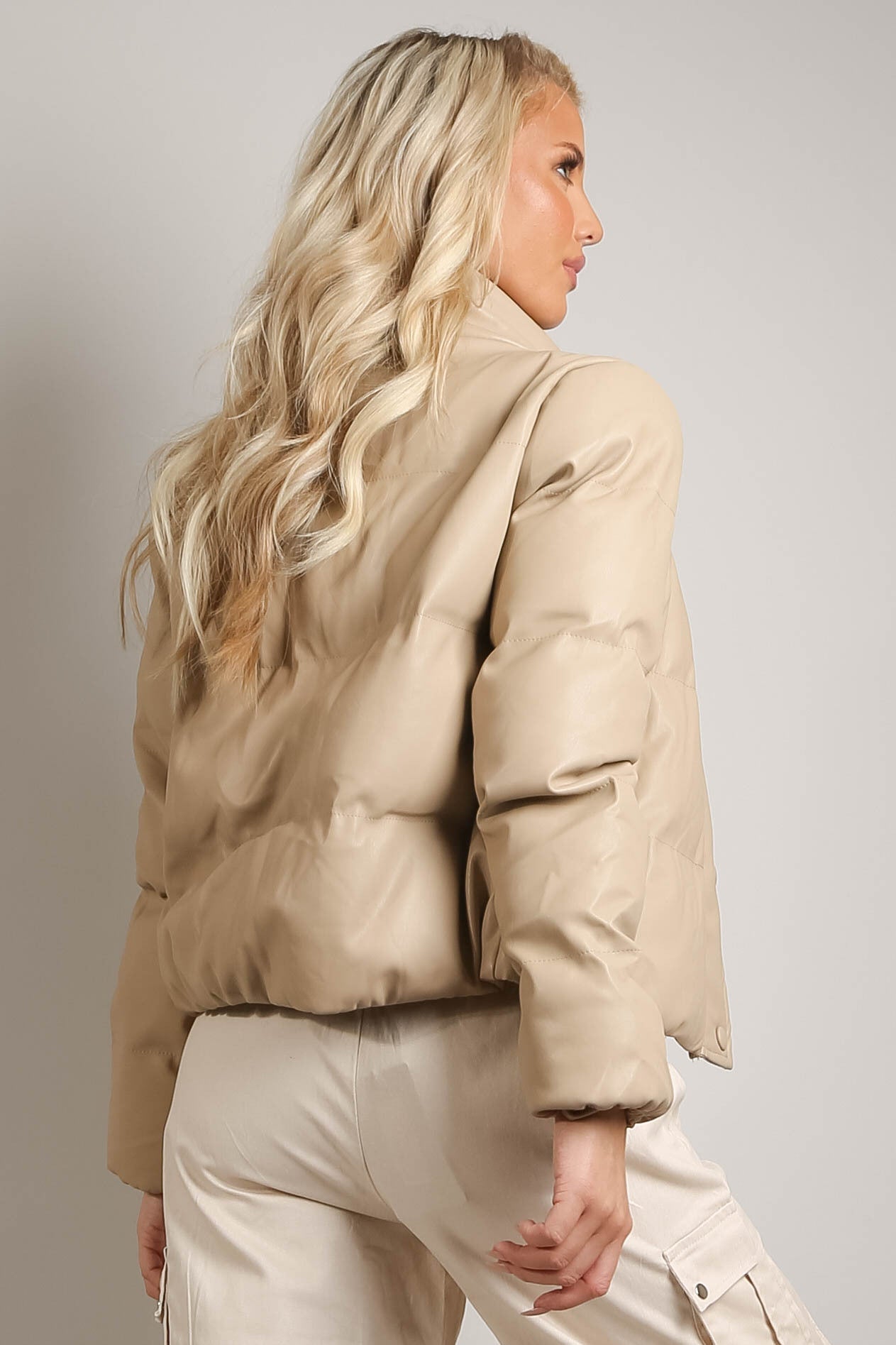 Veste matelassée boxy en PU