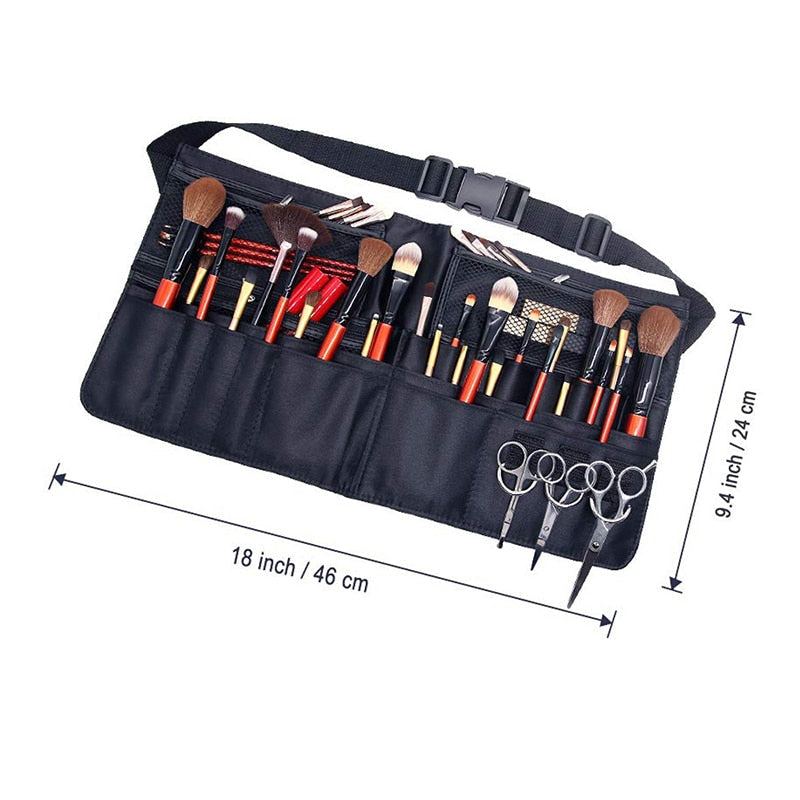Sac de taille de maquillage professionnel pour femmes, trousse à pinceaux avec ceinture
