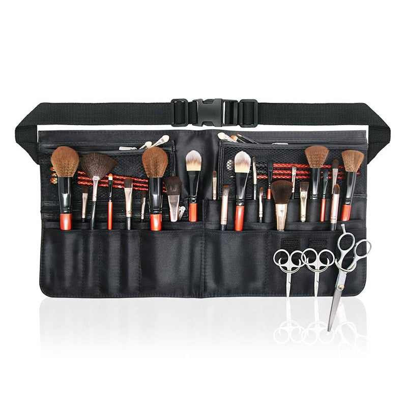 Sac de taille de maquillage professionnel pour femmes, trousse à pinceaux avec ceinture