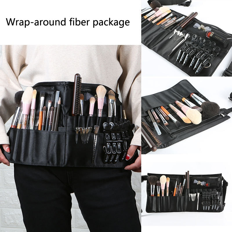 Sac de taille de maquillage professionnel pour femmes, trousse à pinceaux avec ceinture