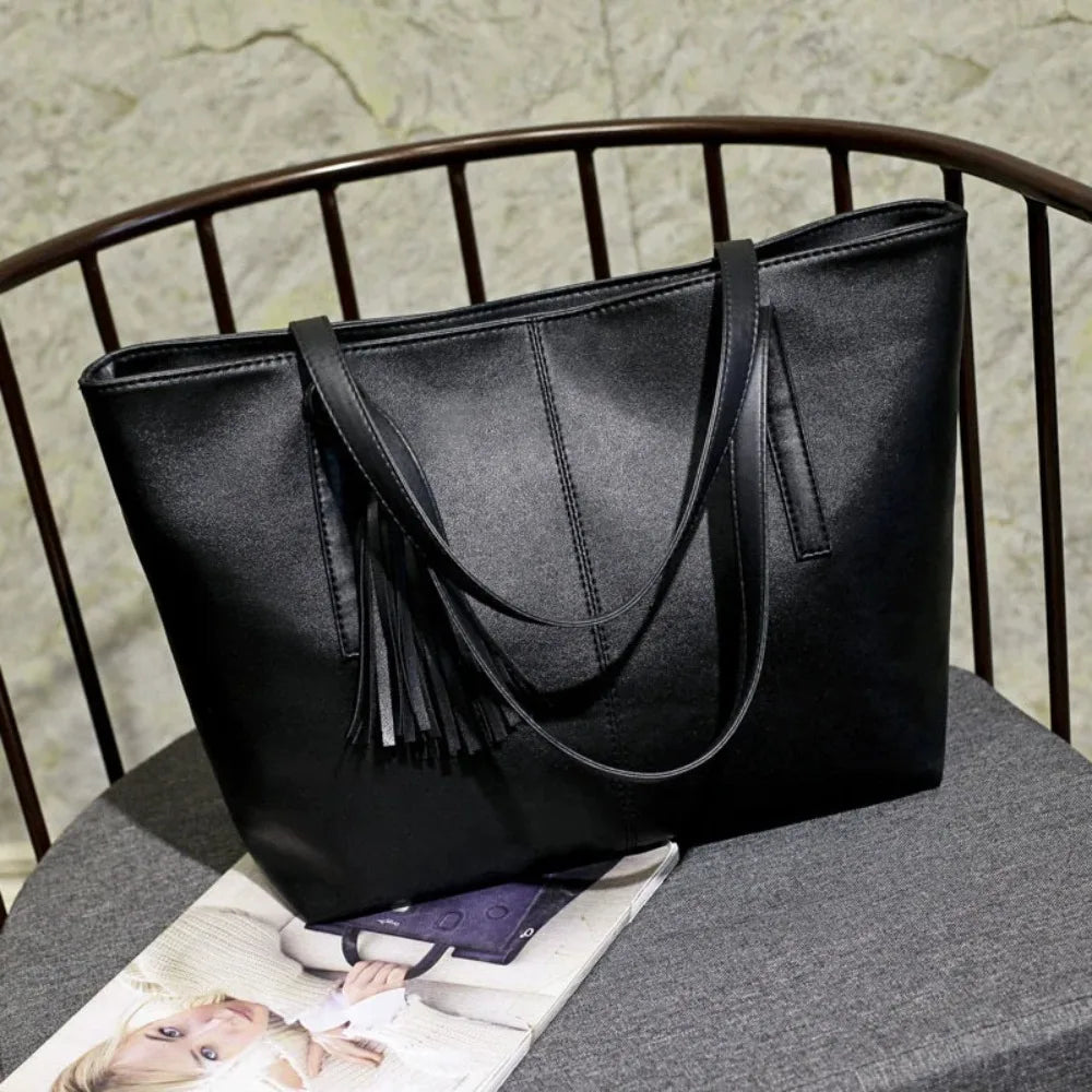 Sacs à main pour femmes grande capacité, design rétro avec pompon, tote de luxe