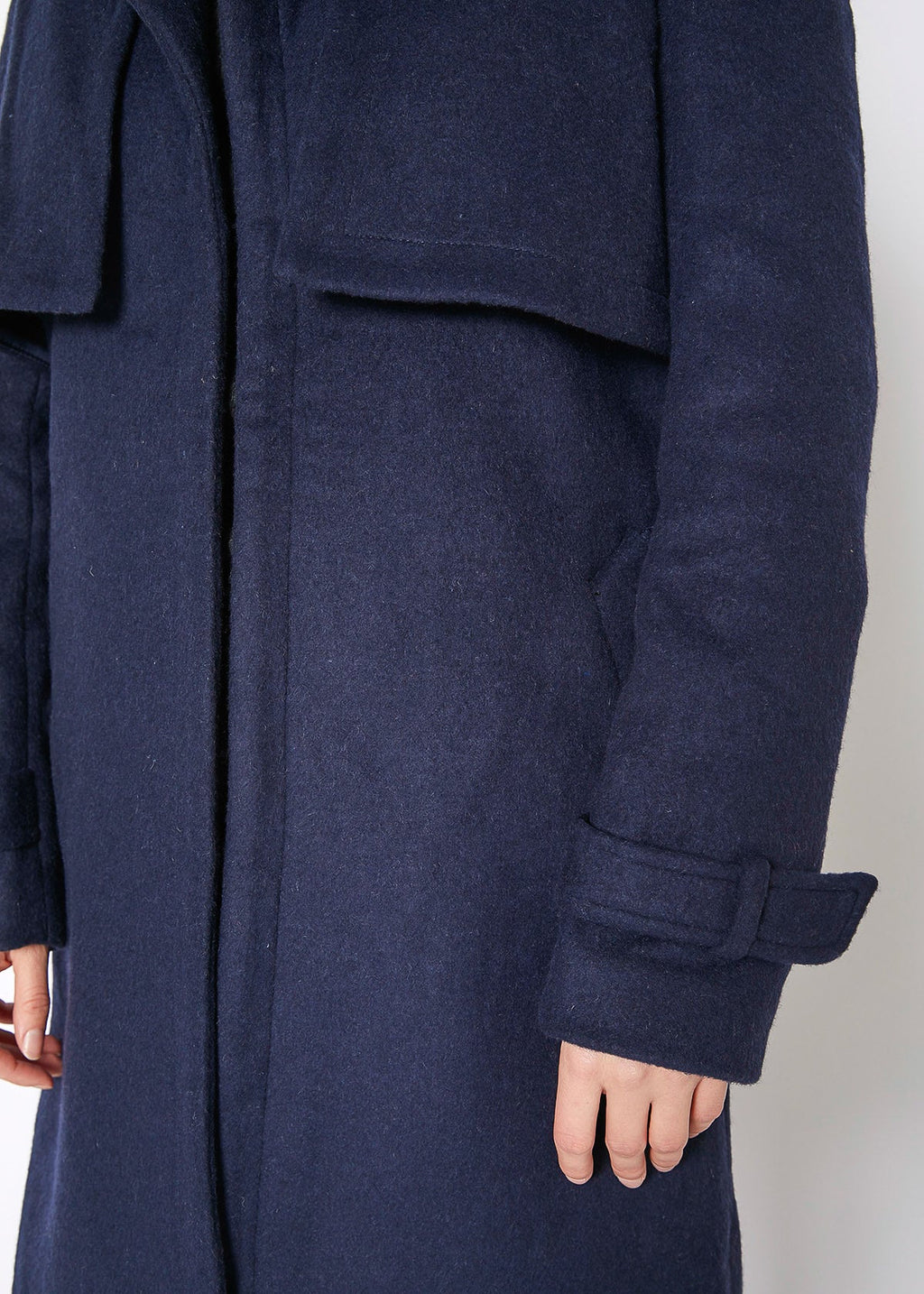 Manteau à col cranté pour femmes en laine mélangée