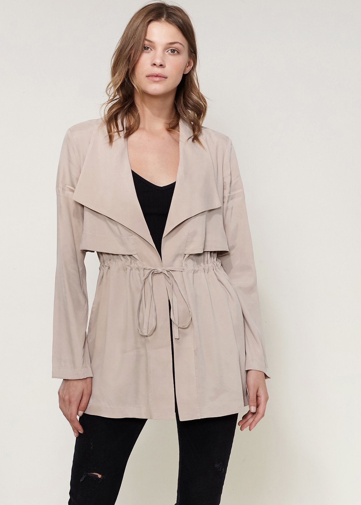 Veste Ouverte Ro&de Noir en Taupe