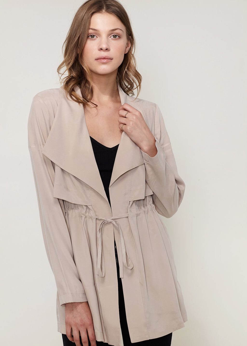 Veste Ouverte Ro&de Noir en Taupe