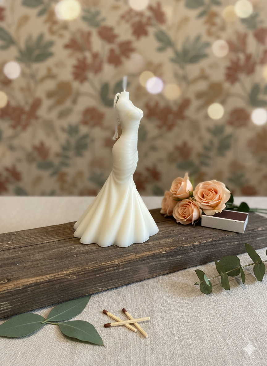 Bougie de robe de mariée