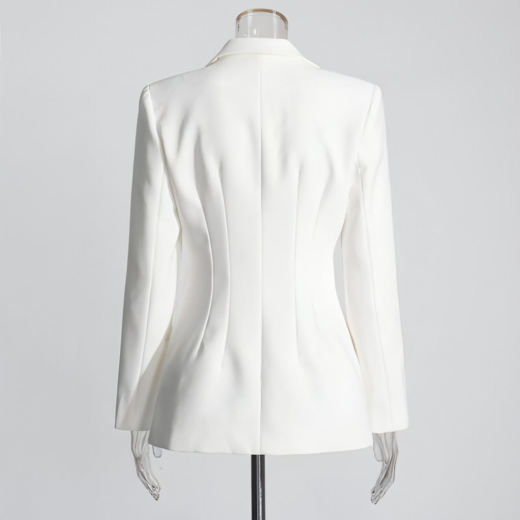 Veste de costume patchwork slim tendance pour femmes