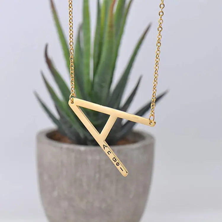 Collier européen en acier titane avec pendentif lettre anglaise 26 - Lettre