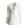 Veste de costume patchwork slim tendance pour femmes