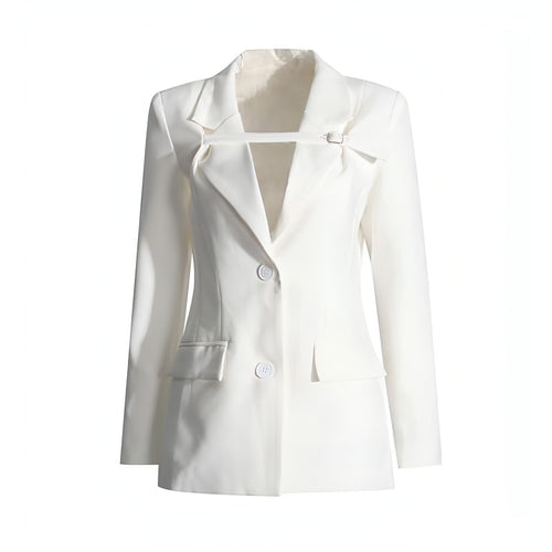 Veste de costume patchwork slim tendance pour femmes