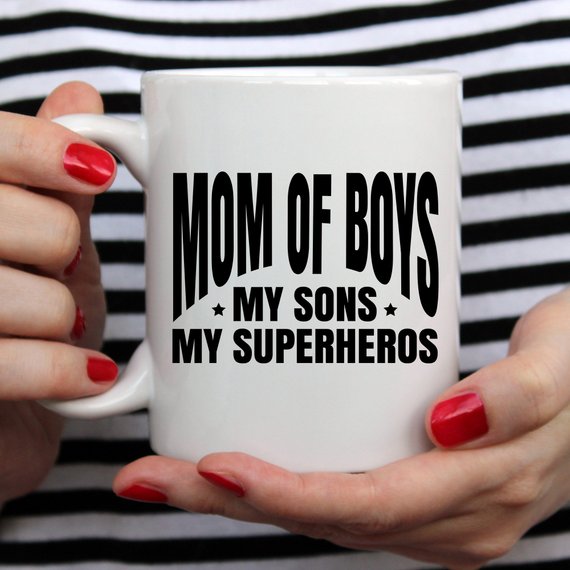 Mug de maman de garçons, mes fils, mes super-héros