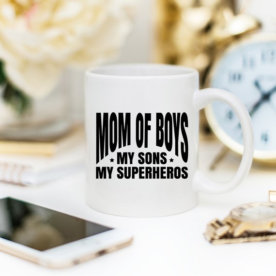 Mug de maman de garçons, mes fils, mes super-héros