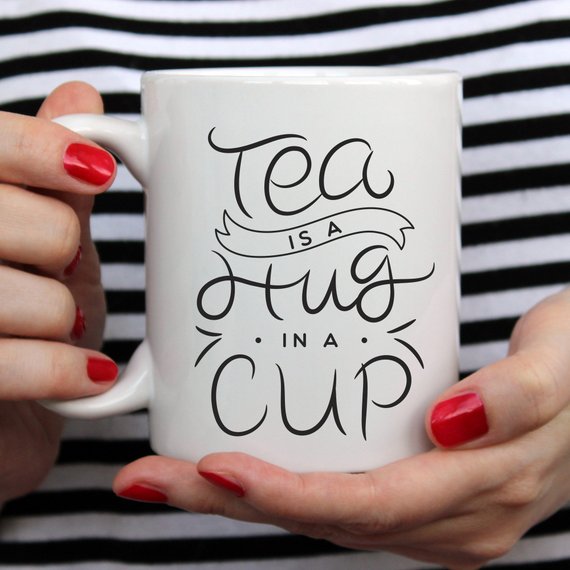 Le thé, c'est un câlin dans une tasse, tasse à café en céramique, cadeau