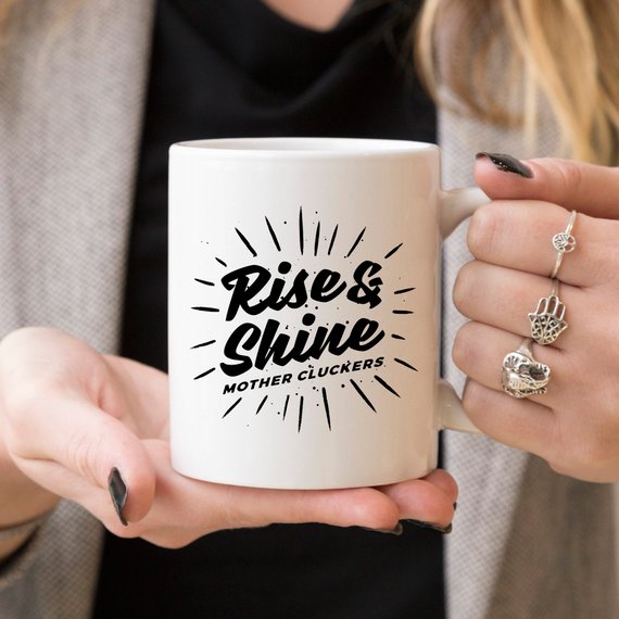 Tasse 'Debout et Brille les Cocottes', Drôle du Matin