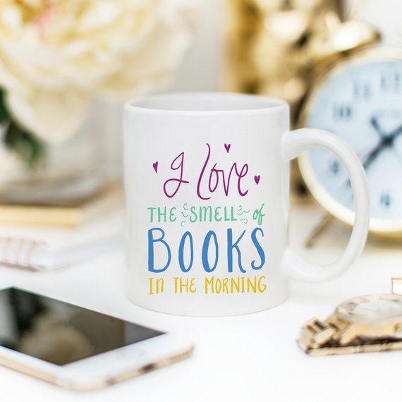 J'adore l'odeur des livres, cadeau littéraire, café