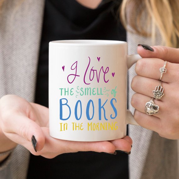 J'adore l'odeur des livres, cadeau littéraire, café
