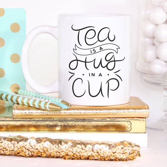 Le thé, c'est un câlin dans une tasse, tasse à café en céramique, cadeau