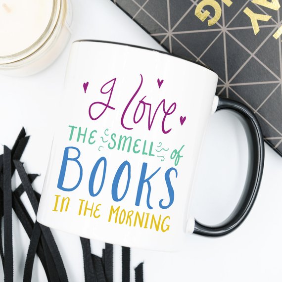 J'adore l'odeur des livres, cadeau littéraire, café