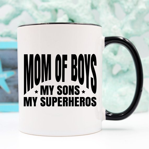 Mug de maman de garçons, mes fils, mes super-héros
