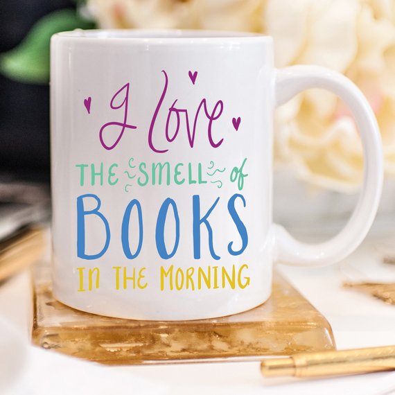 J'adore l'odeur des livres, cadeau littéraire, café