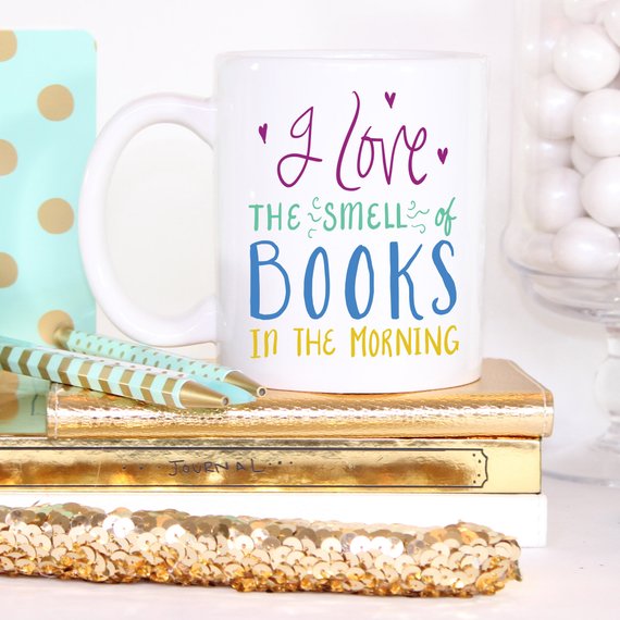 J'adore l'odeur des livres, cadeau littéraire, café