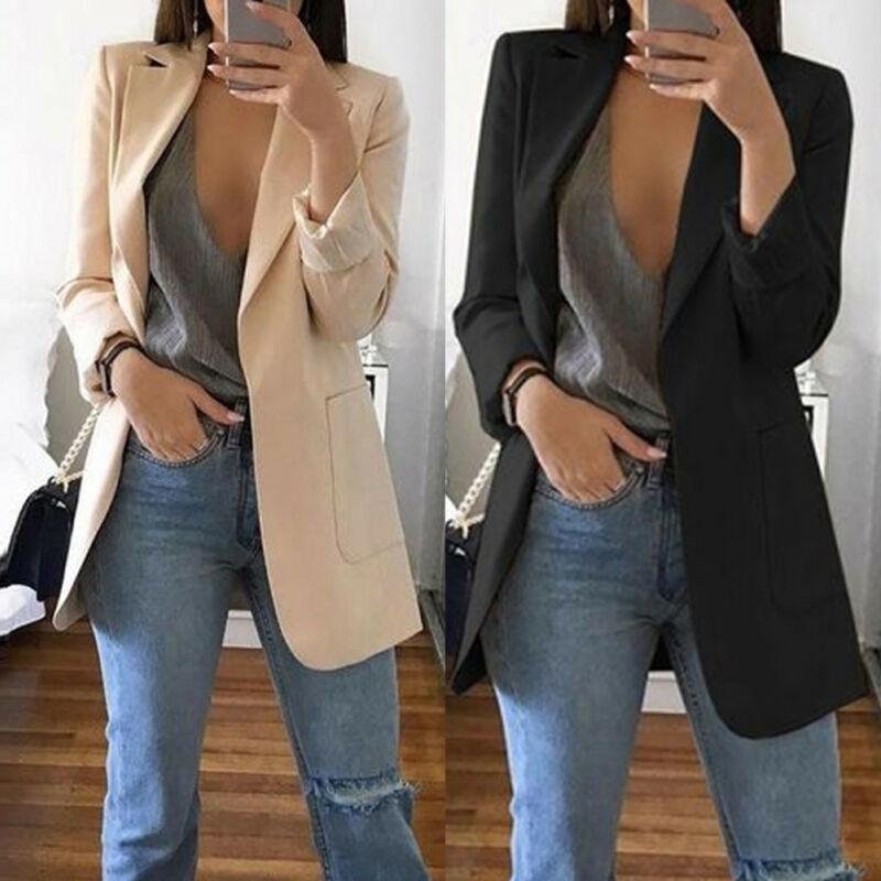 Nouvelle arrivée 2020 Femme Dames Cardigan à manches longues Veste Slim Costume