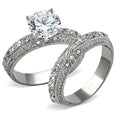 TK1228 - Bague en acier inoxydable très poli (sans plaquage) avec AAA